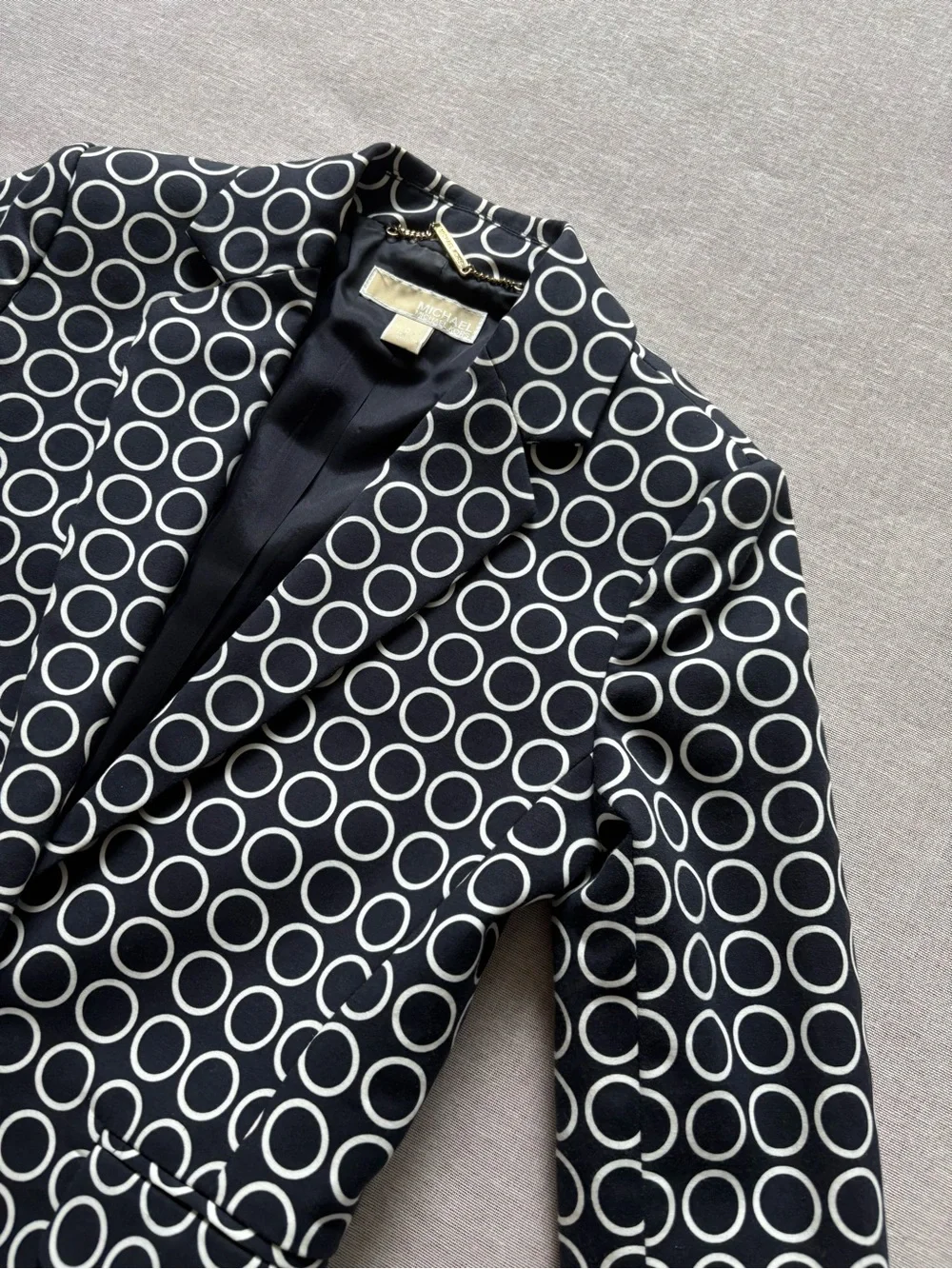 Michael Kors navy geometric work office professional tailored blazer size 0